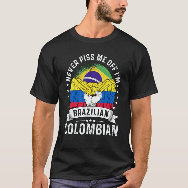 Brazil Flag Colombia Grown  Humor Citizen Pride T-Shirt (Front)