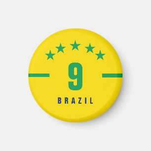 Brazil Flag Colours World Cup Soccer Magnet