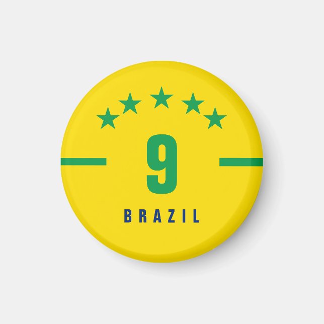 Brazil Flag Colours World Cup Soccer Magnet (Front)