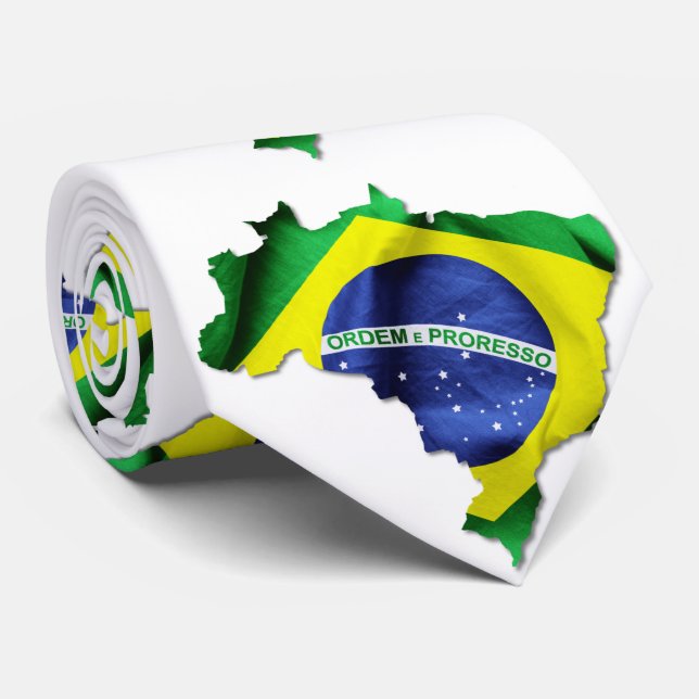 Brazil Flag Country Tie (Rolled)
