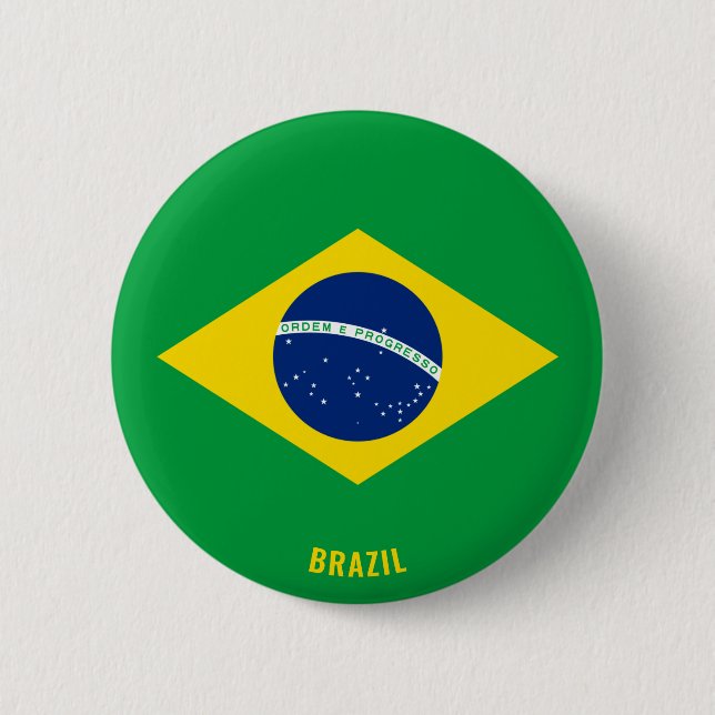 Brazil Flag Cute Patriotic 6 Cm Round Badge (Front)