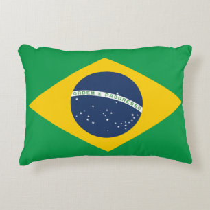 Brazil Flag Decorative Cushion