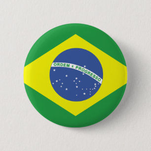 Brazil Flag Design 6 Cm Round Badge