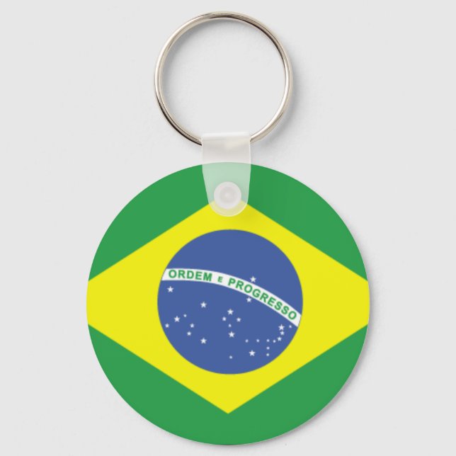 Brazil Flag Design Key Ring (Front)