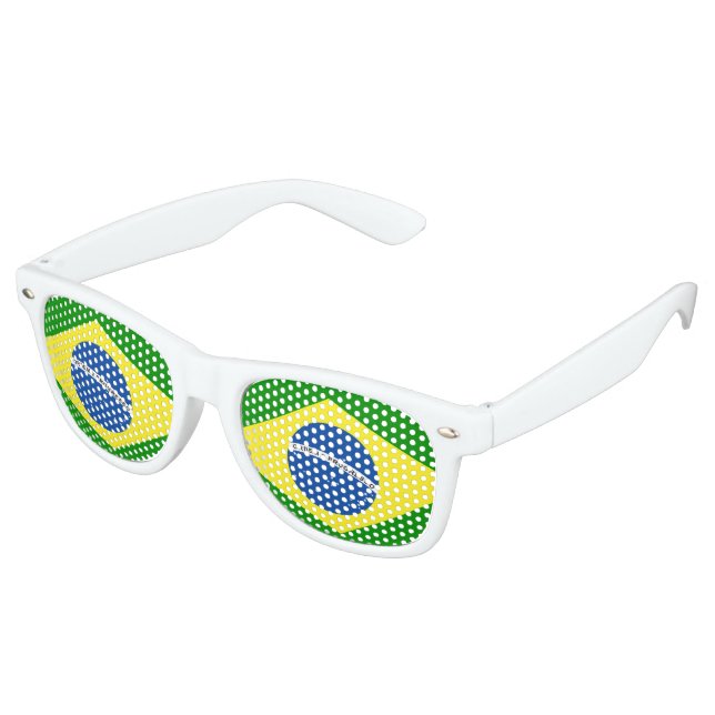 Brazil Flag Design Retro Sunglasses (Angled)