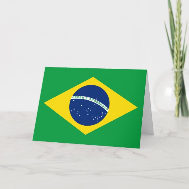 Brazil flag Folded Thank You Card (Front)
