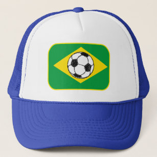 Brazil Flag   Football Sketch Trucker Hat