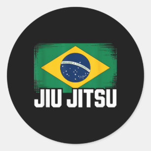 Brazil Flag For Brazilian Jiu Jitsu Lovers And BJJ Classic Round Sticker