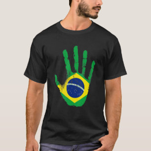 Brazil Flag Hand Sport Proud Football Rio T-Shirt