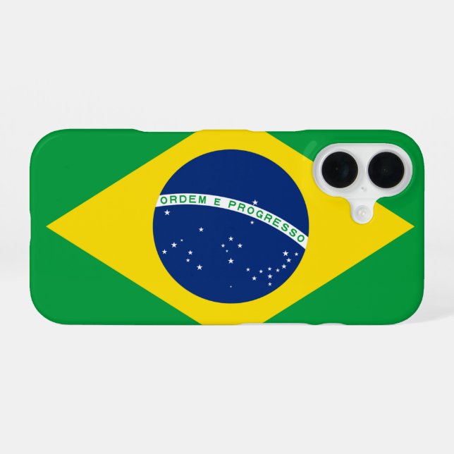 Brazil flag iPhone 16 case (Back Horizontal)