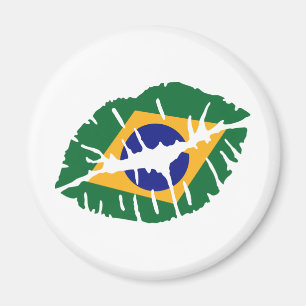 Brazil flag kiss magnet