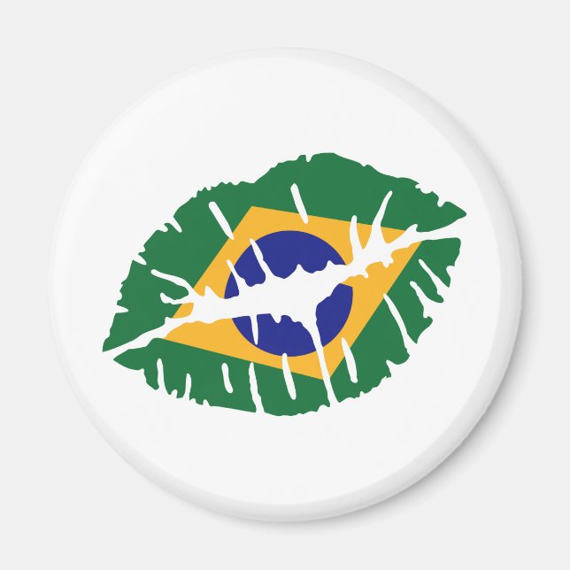 Brazil flag kiss magnet (Front)