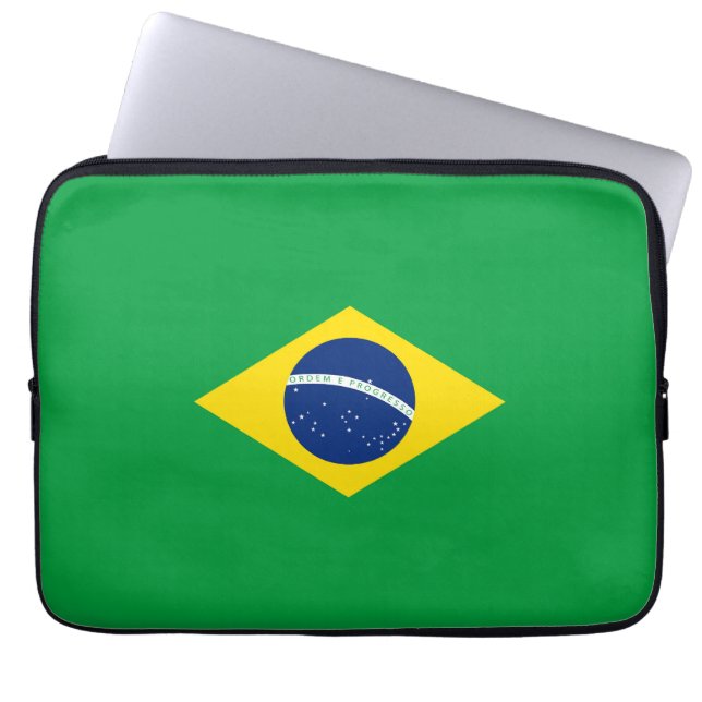 Brazil flag laptop sleeve (Front)