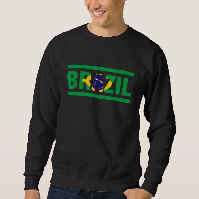 Brazil Flag Lettering It is in my DNA  for Brazili Sweatshirt (Front)