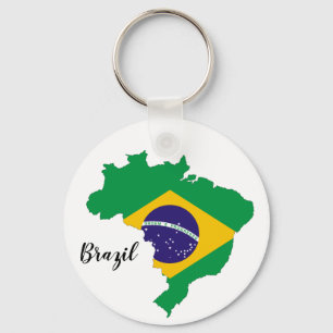 Brazil Flag Map Key Ring