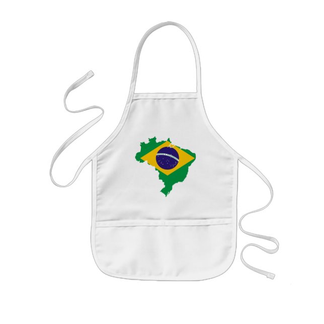 brazil flag map kids apron (Front)