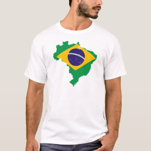brazil flag map T-Shirt