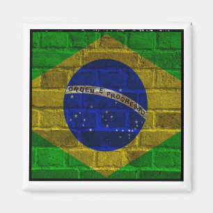 Brazil, Flag of Brazil - Rio De Janeiro (vintage) Magnet