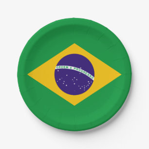 Brazil Flag Paper Plate