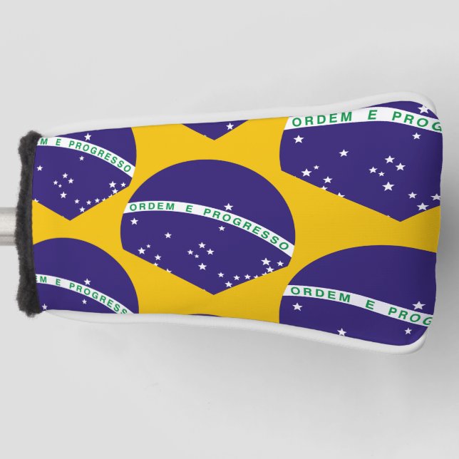 Brazil flag pattern golf head cover (Front)