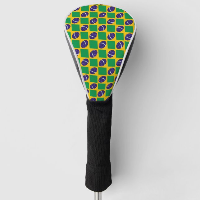 Brazil flag pattern golf head cover (Front)