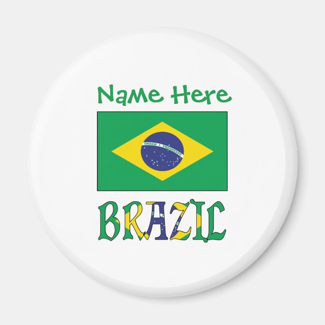 Brazil Flag Personalised  Magnet (Front)