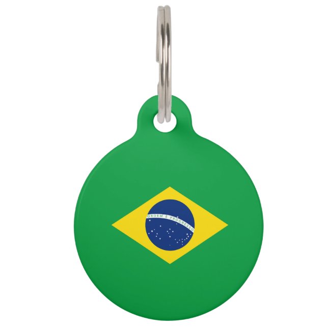 Brazil flag pet tag (Front)