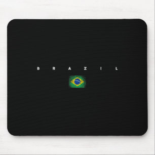 Brazil Flag Pride Vintageretro Soccer Brazilian Fo Mouse Pad