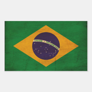Brazil Flag Rectangular Sticker