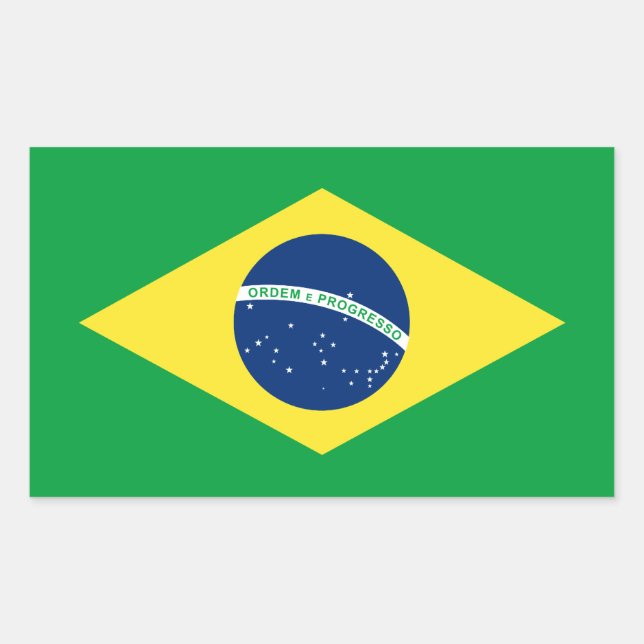 brazil flag rectangular sticker (Front)