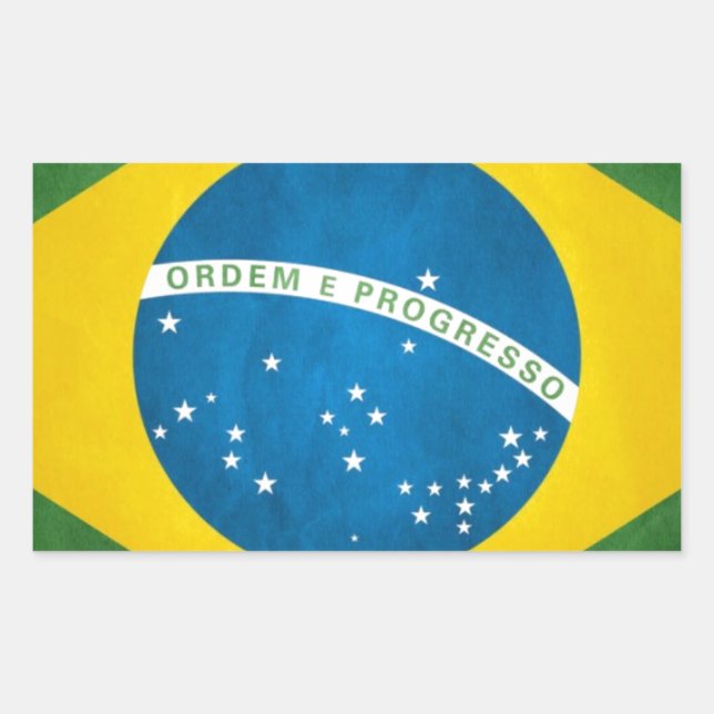 Brazil Flag Rectangular Sticker (Front)