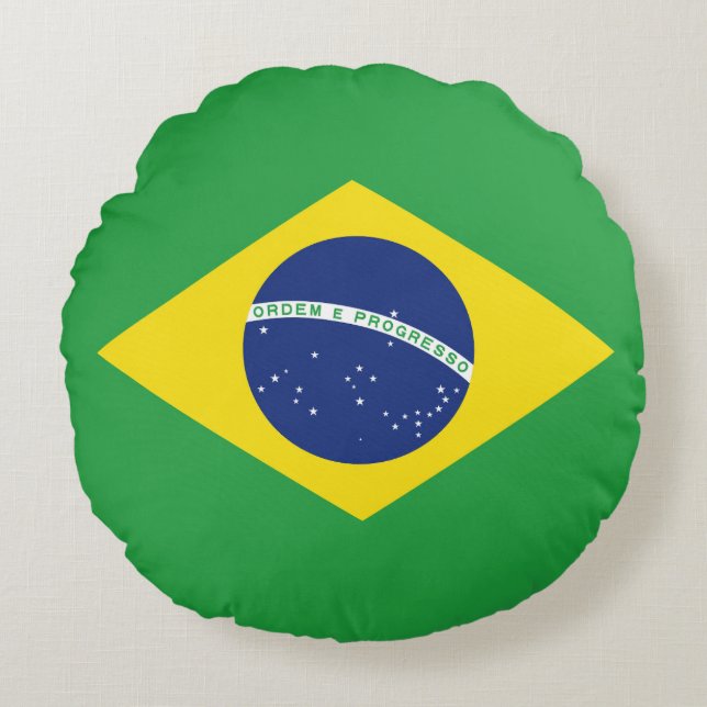 Brazil flag round cushion (Front)