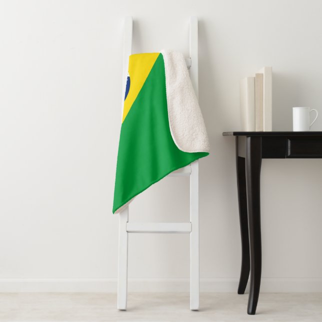 Brazil flag sherpa blanket (In Situ)
