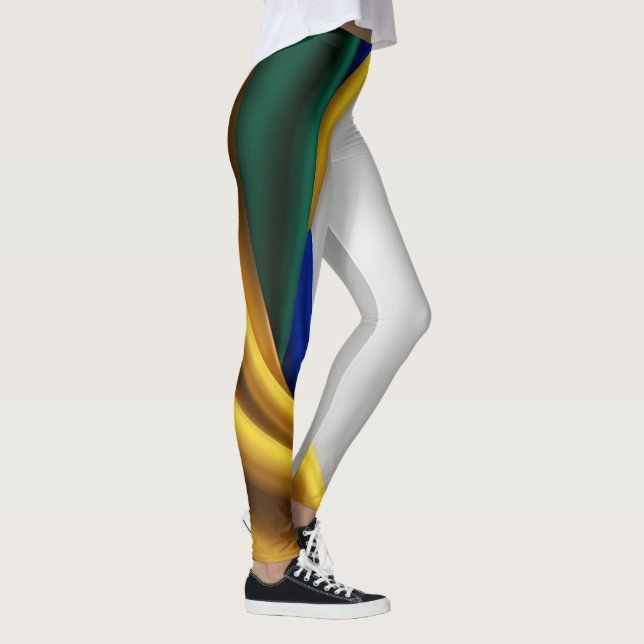 Brazil flag silk texture leggings (Right)