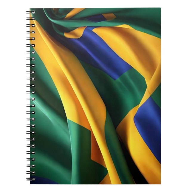 Brazil flag silk texture notebook (Front)
