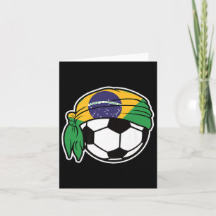 Brazil Flag Soccer Ball Design With Headband Premi Card