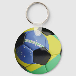 Brazil Flag Soccer Ball Key Ring