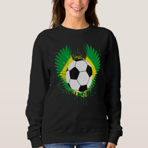 Brazil Flag Soccer Football Wings Brazilian Footba Sweatshirt