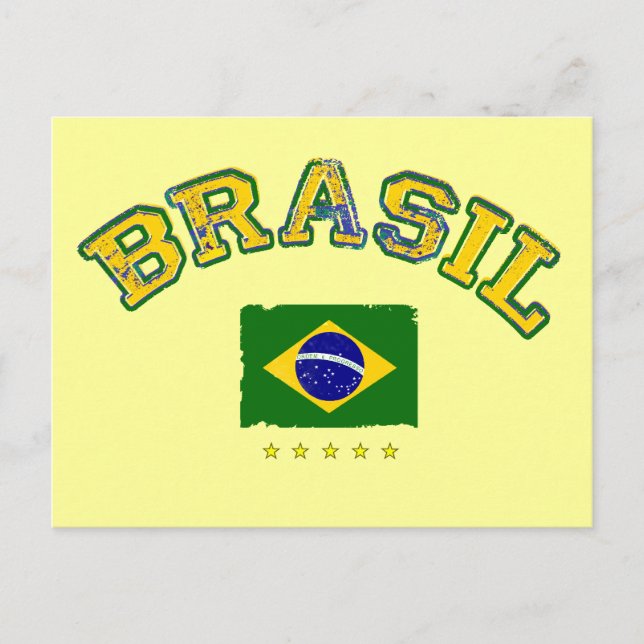 Brazil flag soccer style postcard (Front)