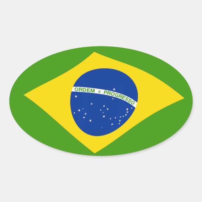 Brazil Flag Sticker (Front)