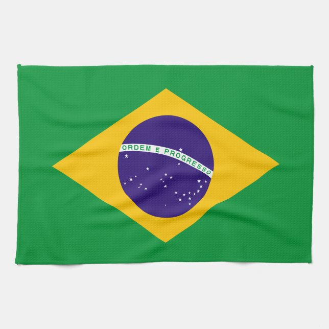 Brazil Flag Tea Towel (Horizontal)