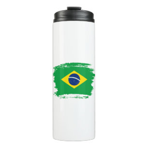 Brazil flag thermal tumbler