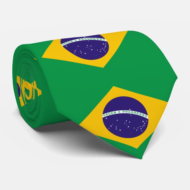 Brazil Flag Tie (Rolled)