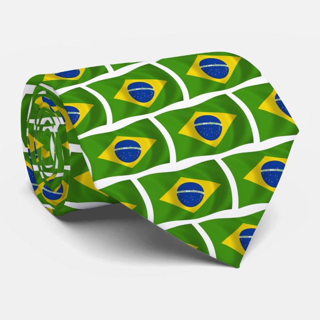 Brazil Flag Tie (Rolled)