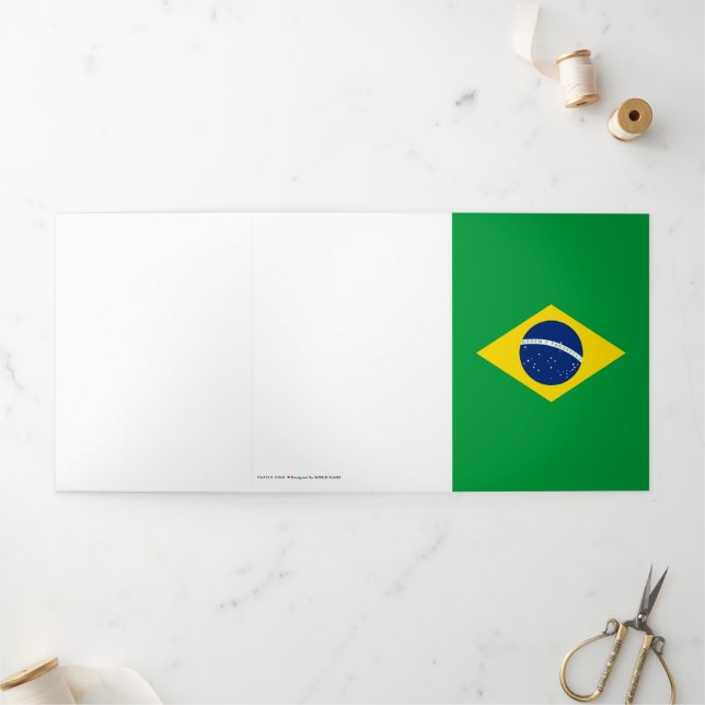 Brazil flag Tri-Fold card (Outside)