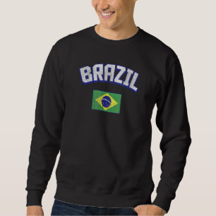 Brazil Flag Vintage Distressed Retro Brasil Brazil Sweatshirt