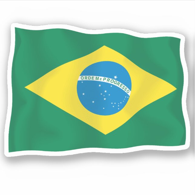 Brazil Flag Vinyl Sticker (Front)