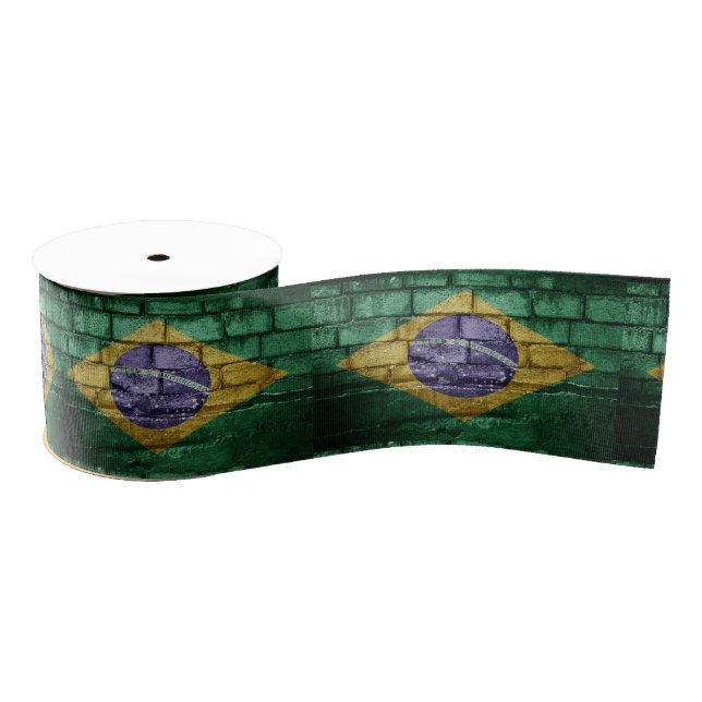 Brazil flag wall grosgrain ribbon (Spool)