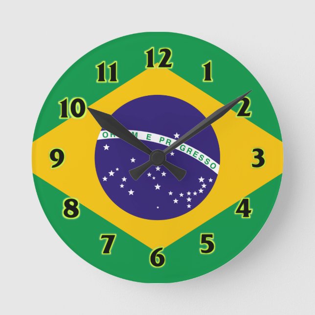 Brazil Flag WallClocks (Front)