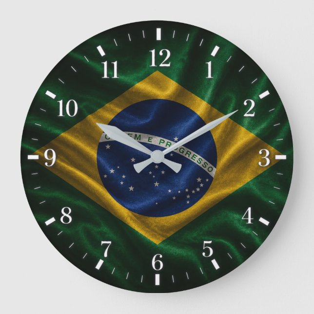 Brazil Flag Watch 2026 Large Clock (Front)